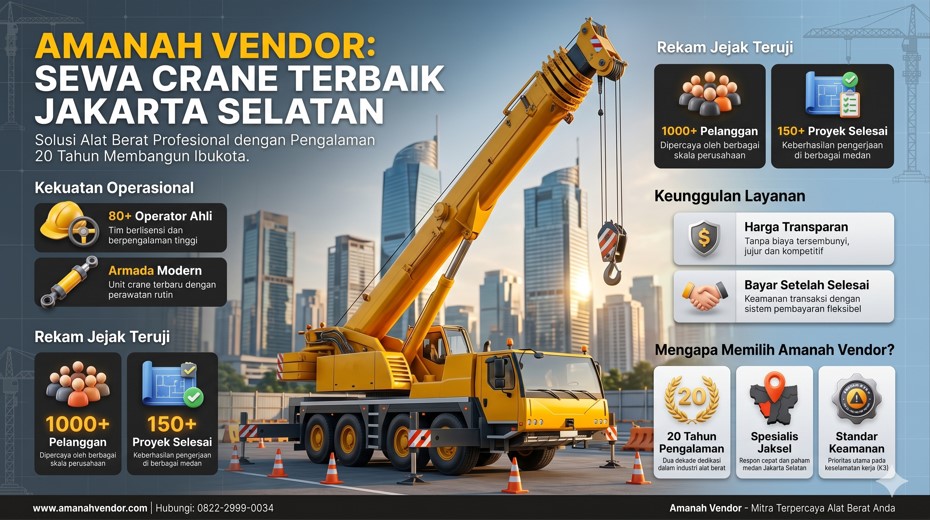 Sewa Crane Ulujami Jakarta Selatan, Hubungi TLP/WA 0822-2999-0034