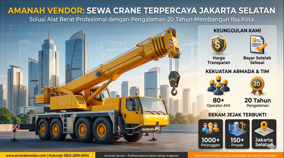 Sewa Crane Jati Padang Jakarta Selatan, Hubungi TLP/WA 0822-2999-0034